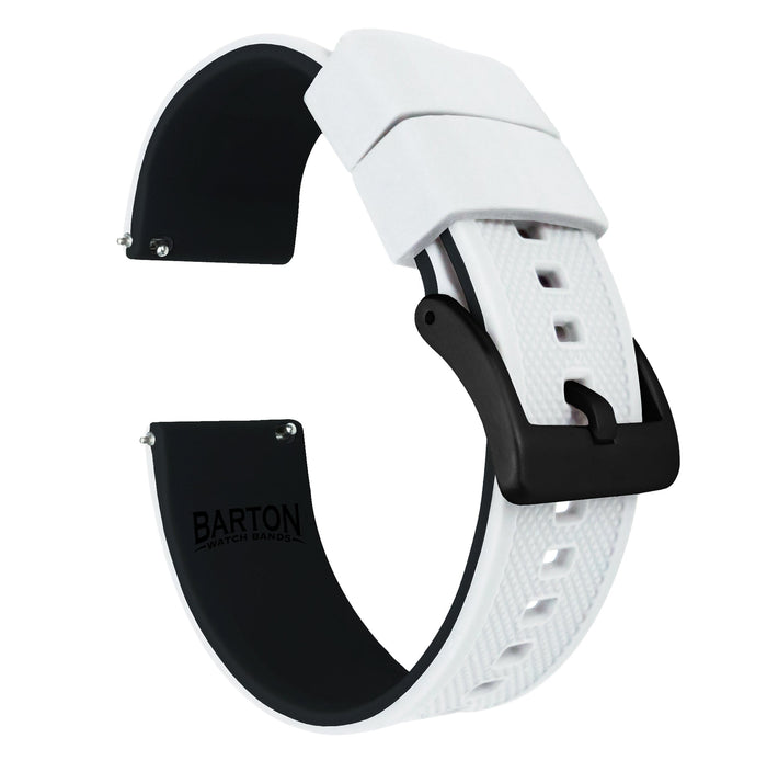 Samsung Galaxy Watch5 | Elite Silicone | White Top / Black Bottom - Barton Watch Bands