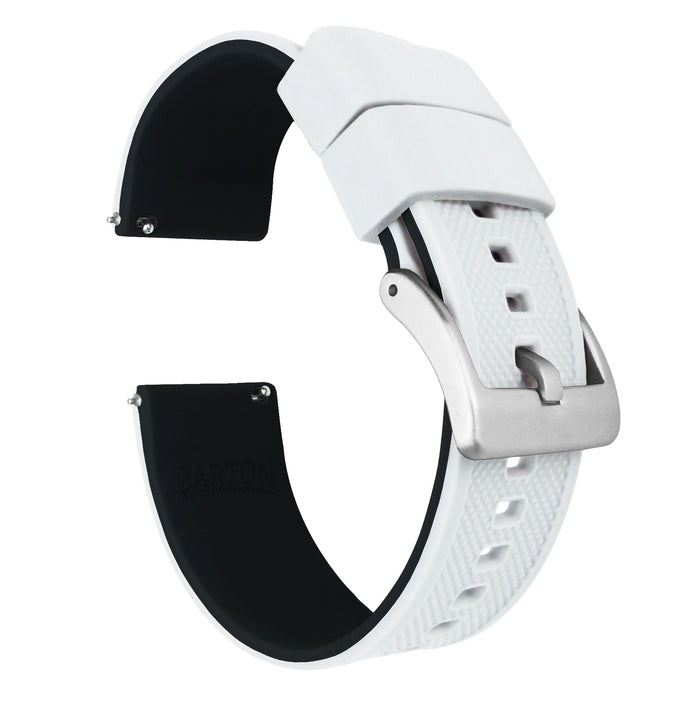 Samsung Galaxy Watch5 | Elite Silicone | White Top / Black Bottom - Barton Watch Bands