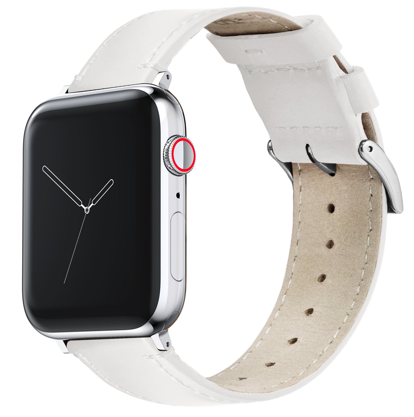 Apple Watch | White Leather & Stitching - Barton Watch Bands