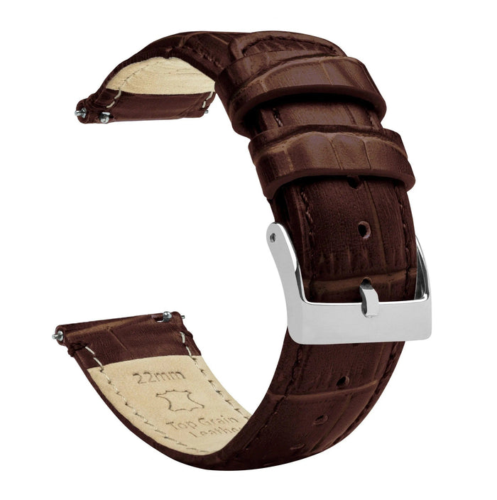 MOONSWATCH Bip | Coffee Brown Alligator Grain Leather - Barton Watch Bands