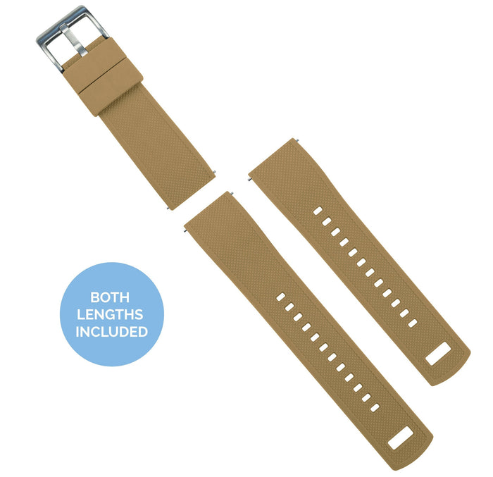 MOONSWATCH Bip | Elite Silicone | Khaki Tan Top / Black Bottom - Barton Watch Bands