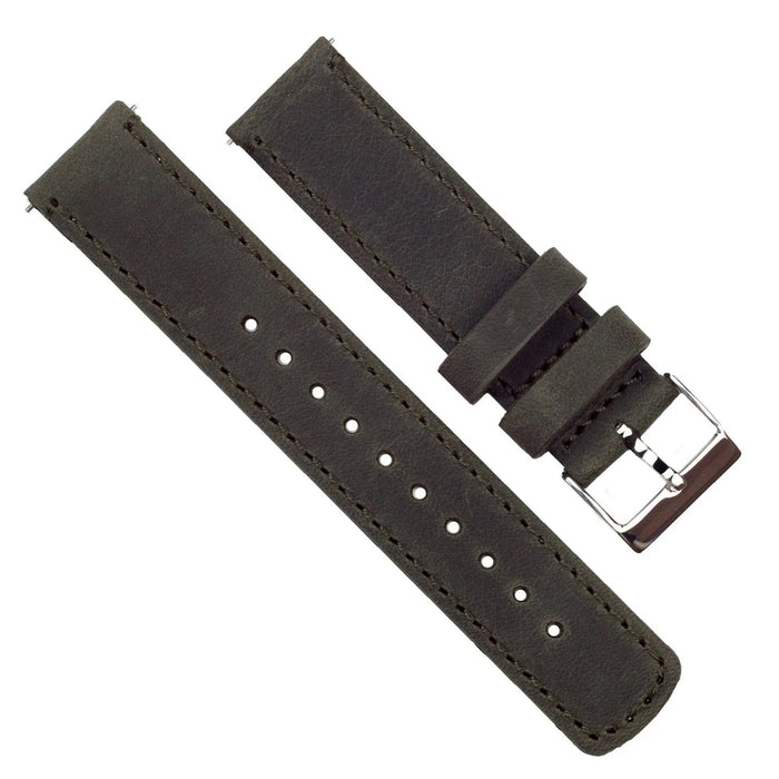 MOONSWATCH Bip | Espresso Brown Leather & Stitching - Barton Watch Bands