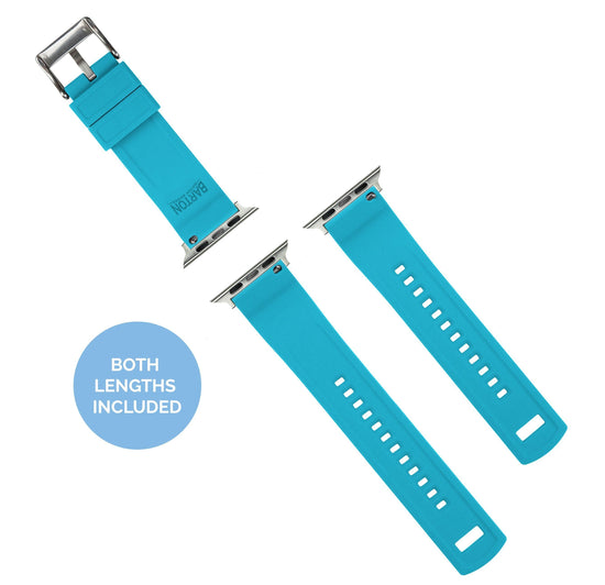 Black Silicone Apple Watch Band | Black & Aqua Blue Elite | BARTON ...