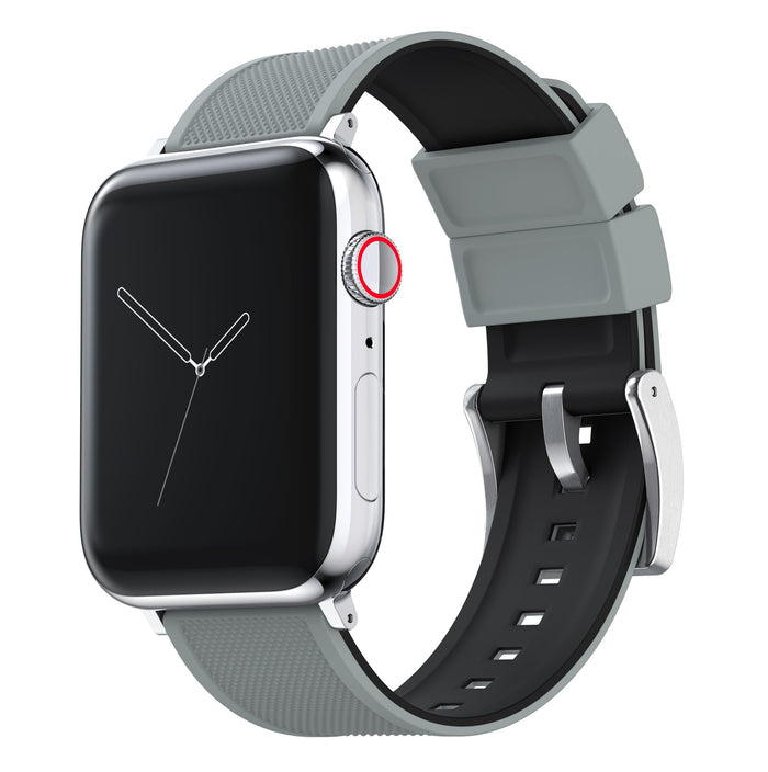 Apple Watch | Elite Silicone | Cool Grey Top / Black Bottom - Barton Watch Bands