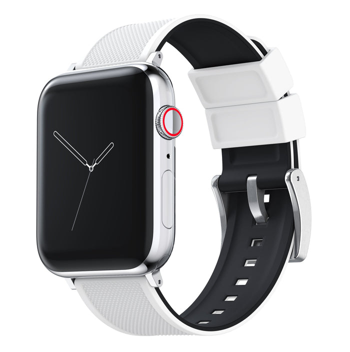 Apple Watch | Elite Silicone | White Top / Black Bottom - Barton Watch Bands