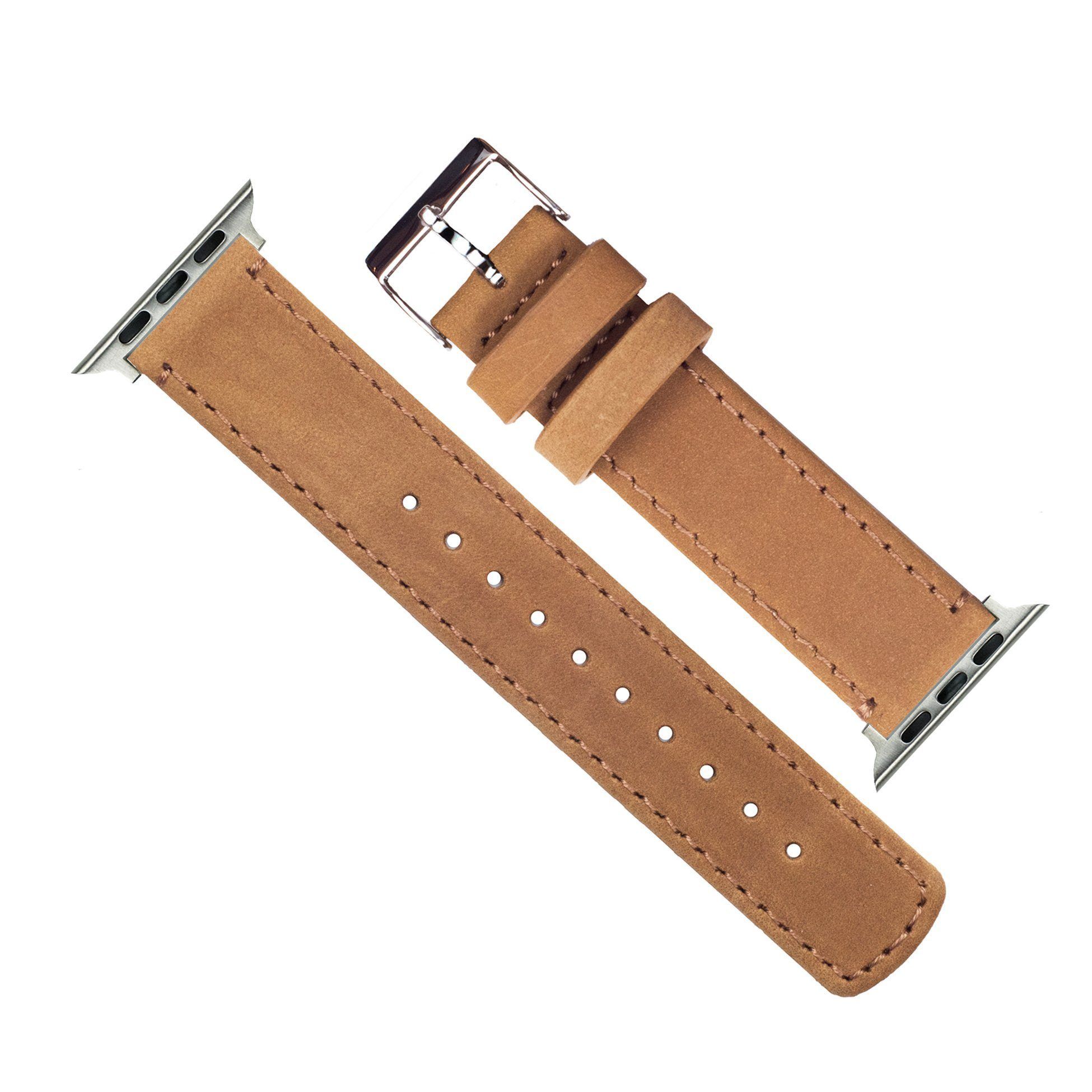 Light Brown Leather Apple Watch Band Gingerbread Brown BARTON Barton Watch Bands