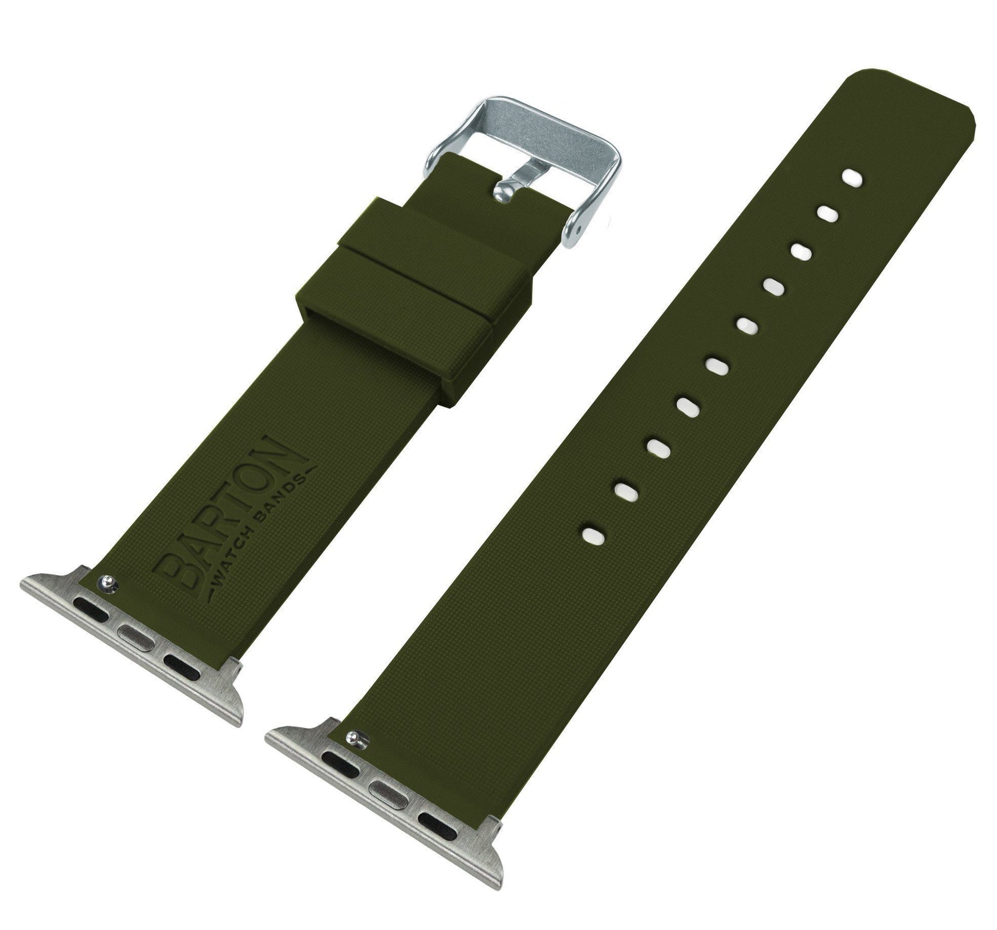  38mm/40mm/41mm Army Green & Crimson - BARTON Two-Piece Military  Style Watch Bands with quick release spring bar mechanism - Compatible with  all Apple Watch Models - Stainless Steel Hardware- Fits wrists