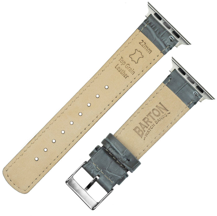 Apple Watch | Smoke Grey Alligator Grain Leather - Barton Watch Bands