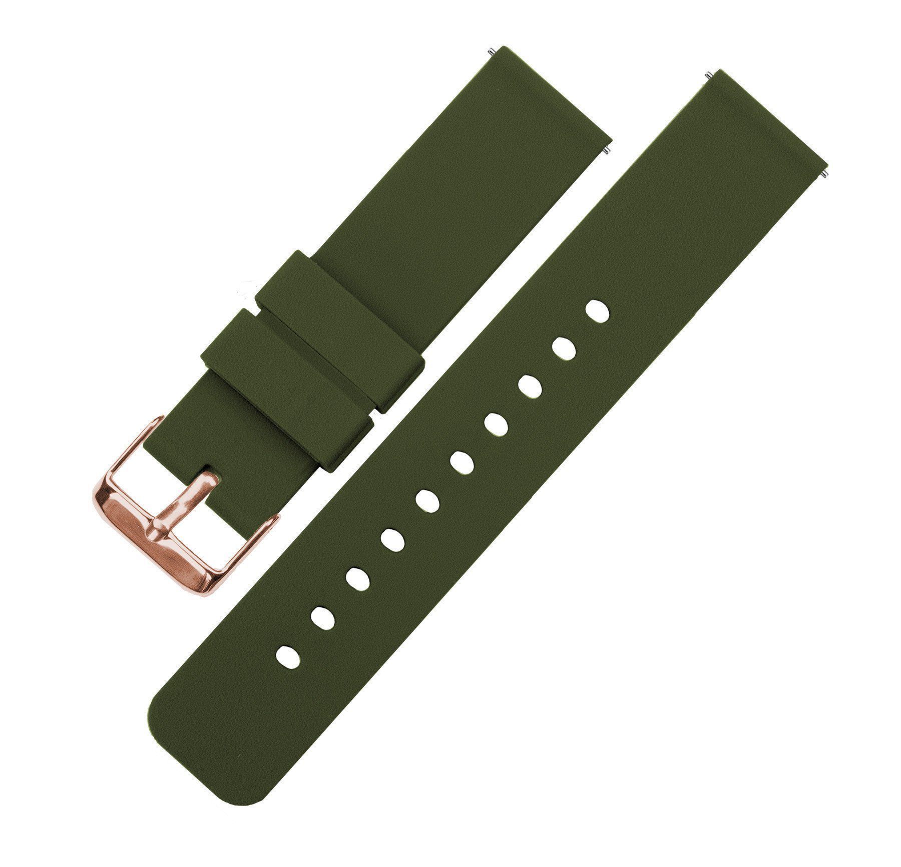 Army Green Watch Straps Quick Release Silicone Watch Bands from BARTON Barton Watch Bands