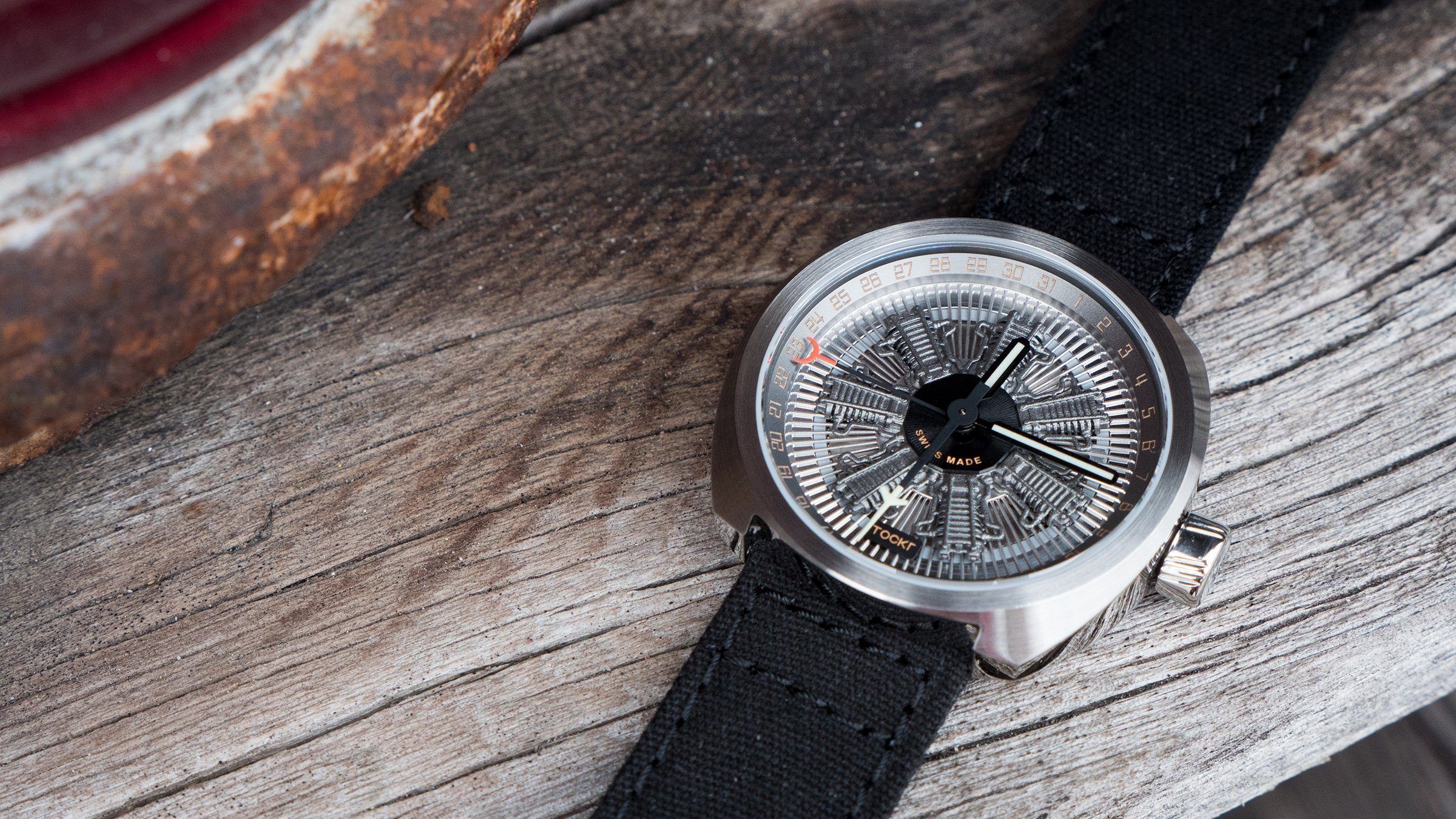 Black canvas watch online strap