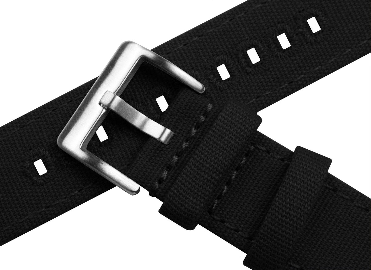 Black Canvas Watch Band | Black Quick Release Watch Strap | BARTON ...