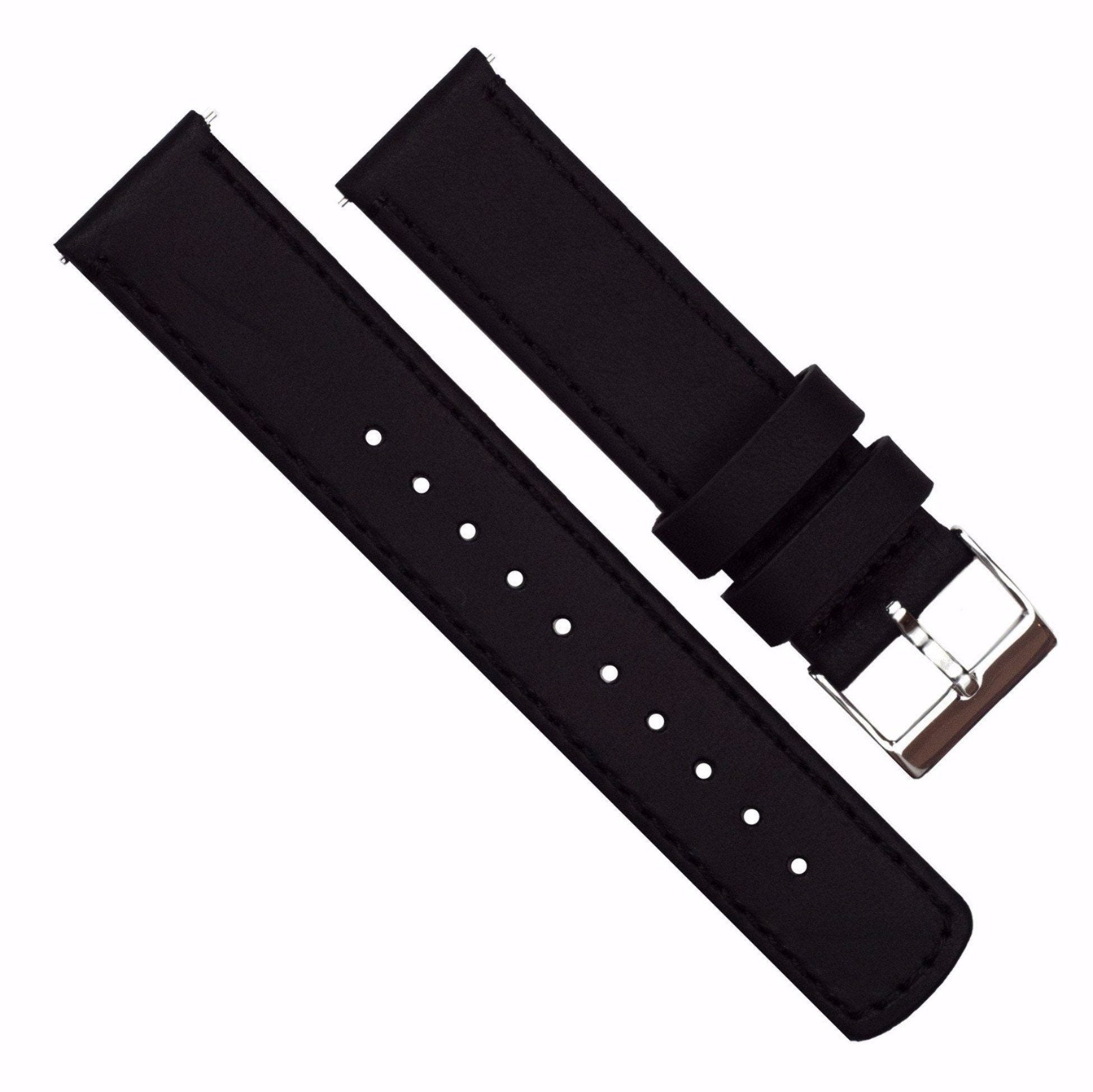 Black Leather Watch Band | Quick Release Watch Strap | BARTON