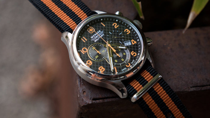 Black & Orange | Nylon NATO Style - Barton Watch Bands