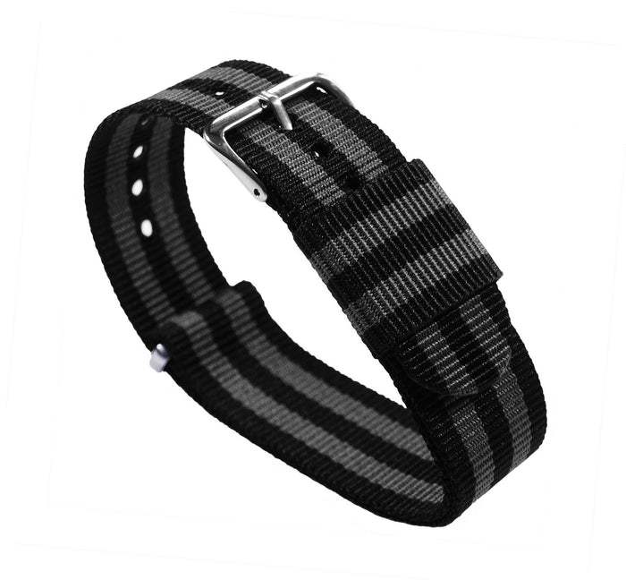 Black & Smoke (Bond) | Nylon NATO Style - Barton Watch Bands