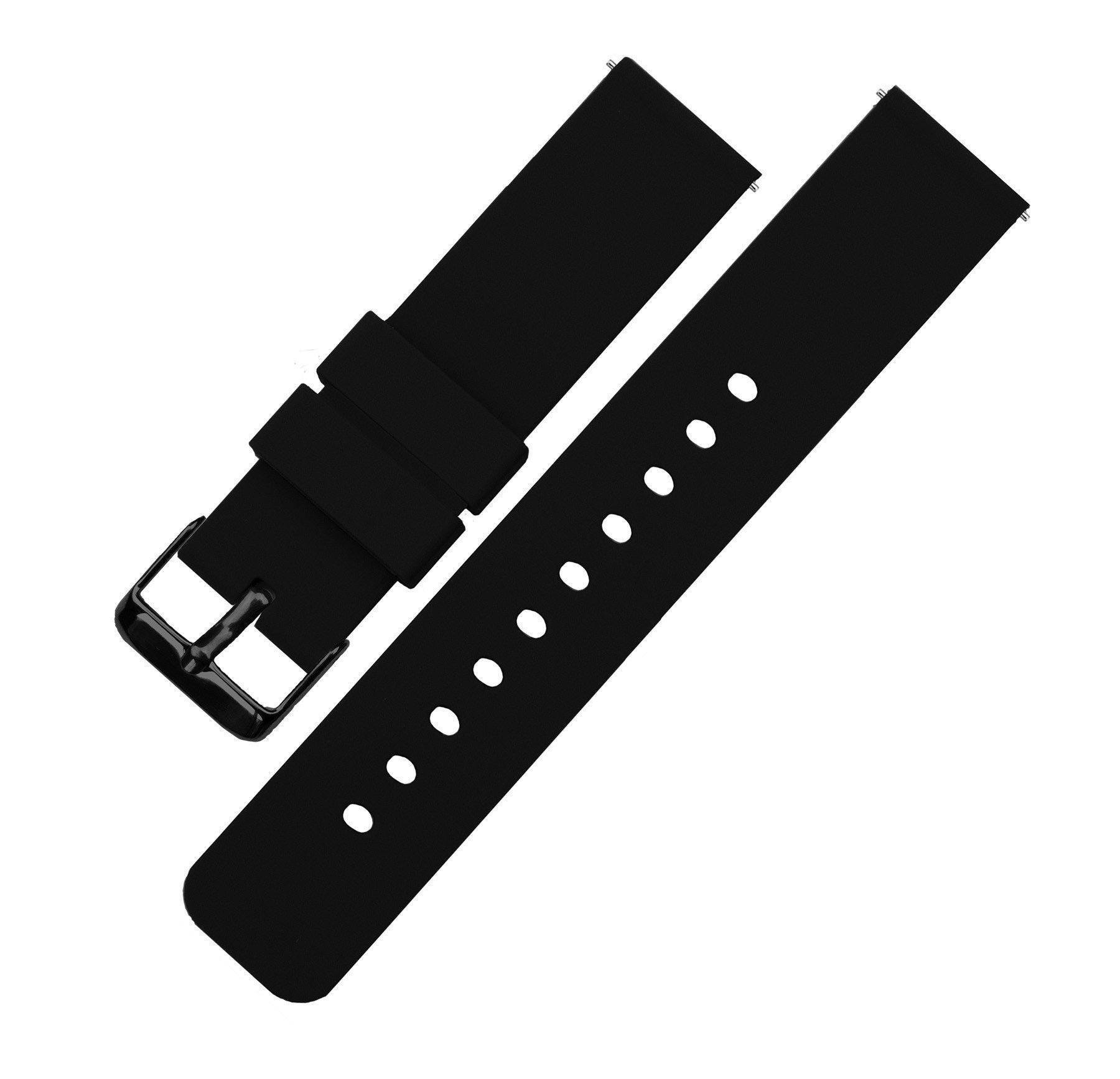 21mm Silicone Rubber Strap Watch Band Pin Buckle Waterproof BLack