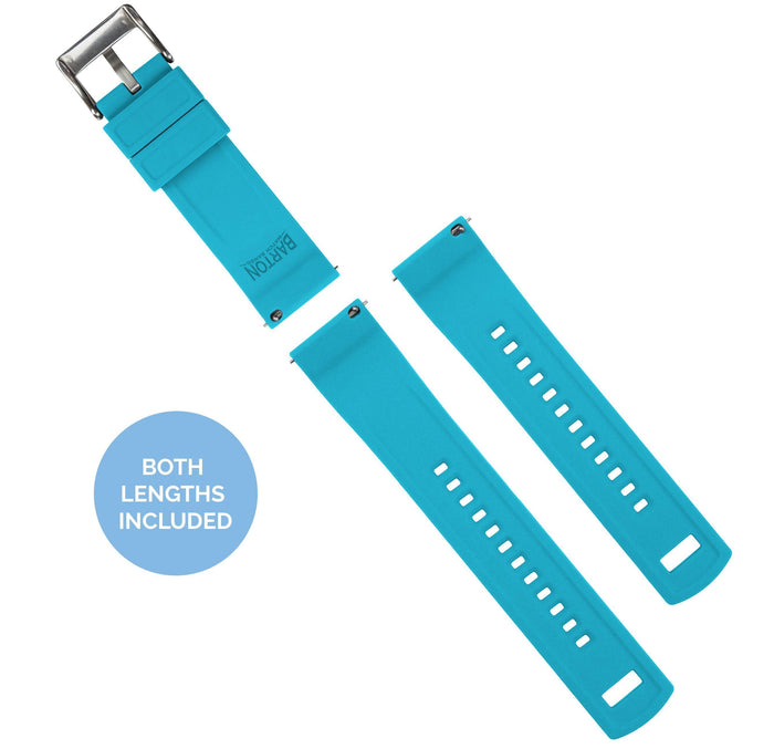 Black Top / Aqua Blue Bottom | Elite Silicone - Barton Watch Bands