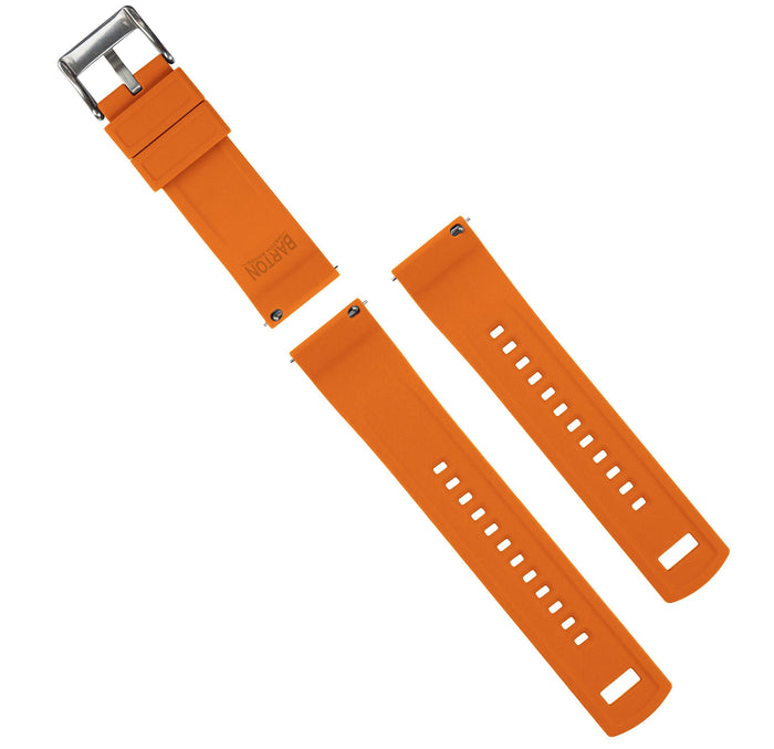 Black Top / Pumpkin Orange Bottom | Elite Silicone - Barton Watch Bands