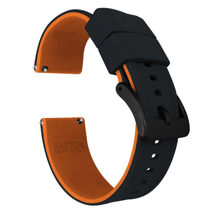 Black Top / Pumpkin Orange Bottom | Elite Silicone - Barton Watch Bands