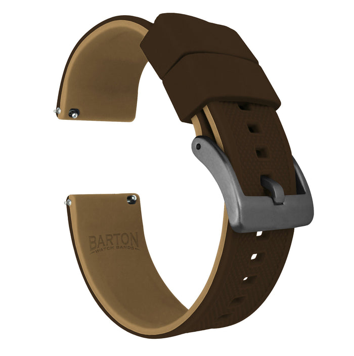 Brown Top / Khaki Bottom | Elite Silicone - Barton Watch Bands