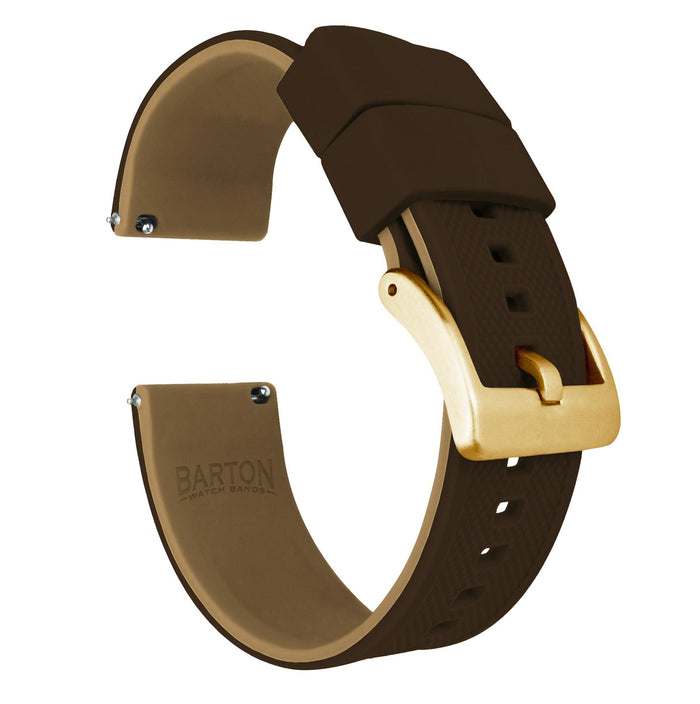 Brown Top / Khaki Bottom | Elite Silicone - Barton Watch Bands