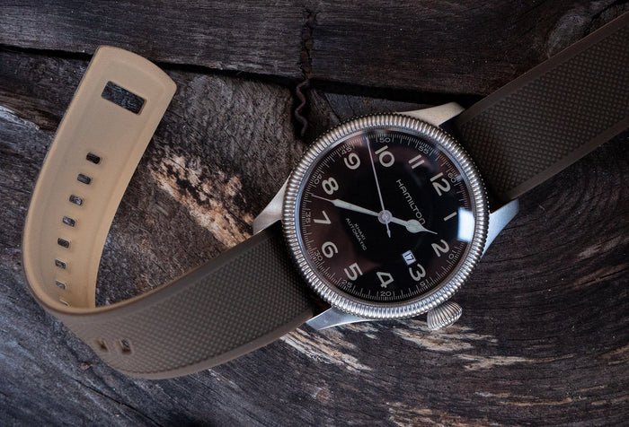 Brown Top / Khaki Bottom | Elite Silicone - Barton Watch Bands