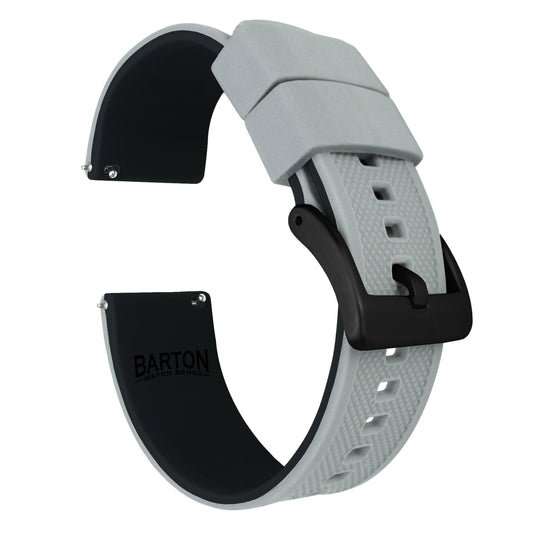 Cool Grey Top / Black Bottom | Elite Silicone - Barton Watch Bands