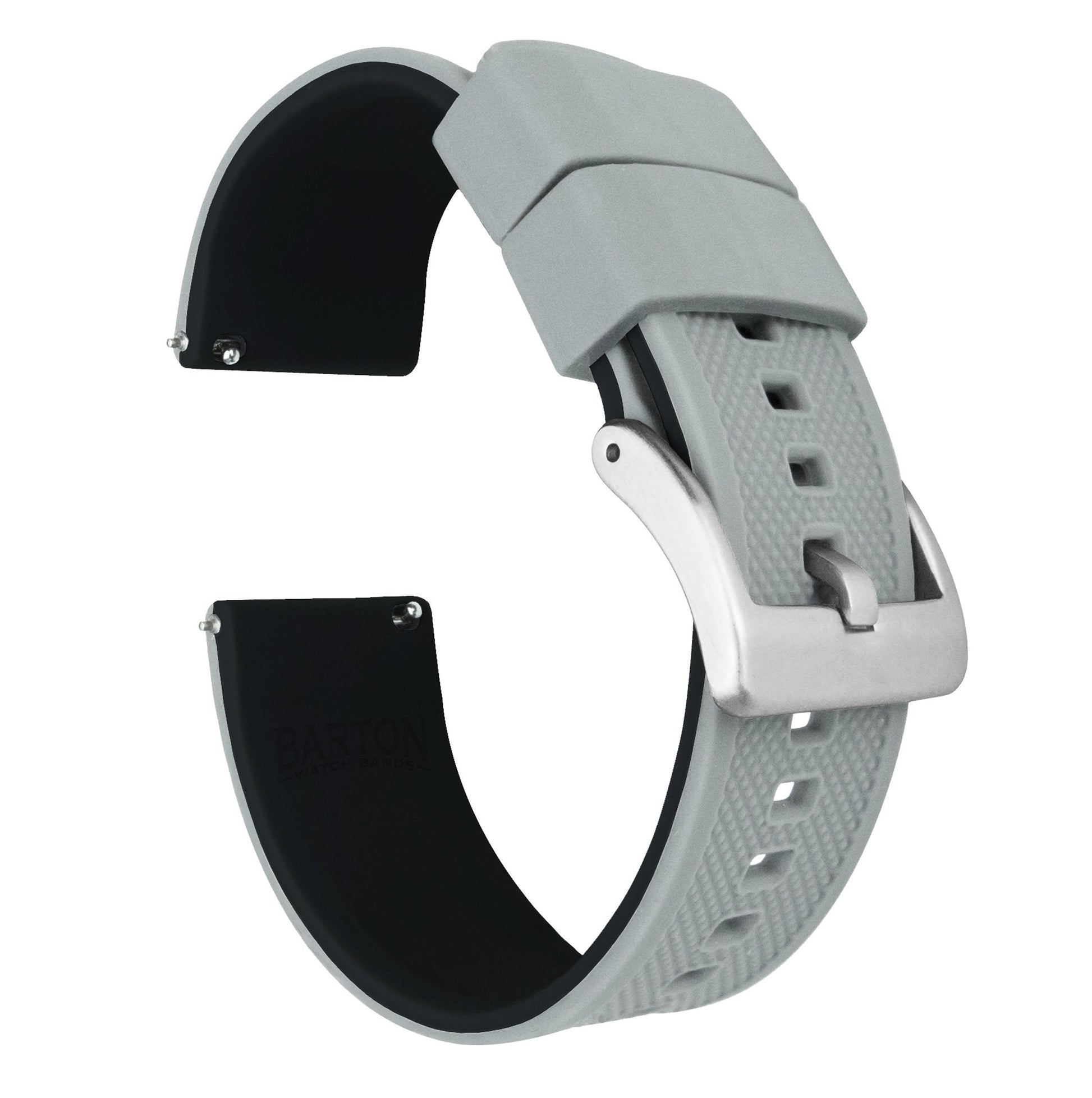 Cool Grey Top / Black Bottom | Elite Silicone - Barton Watch Bands