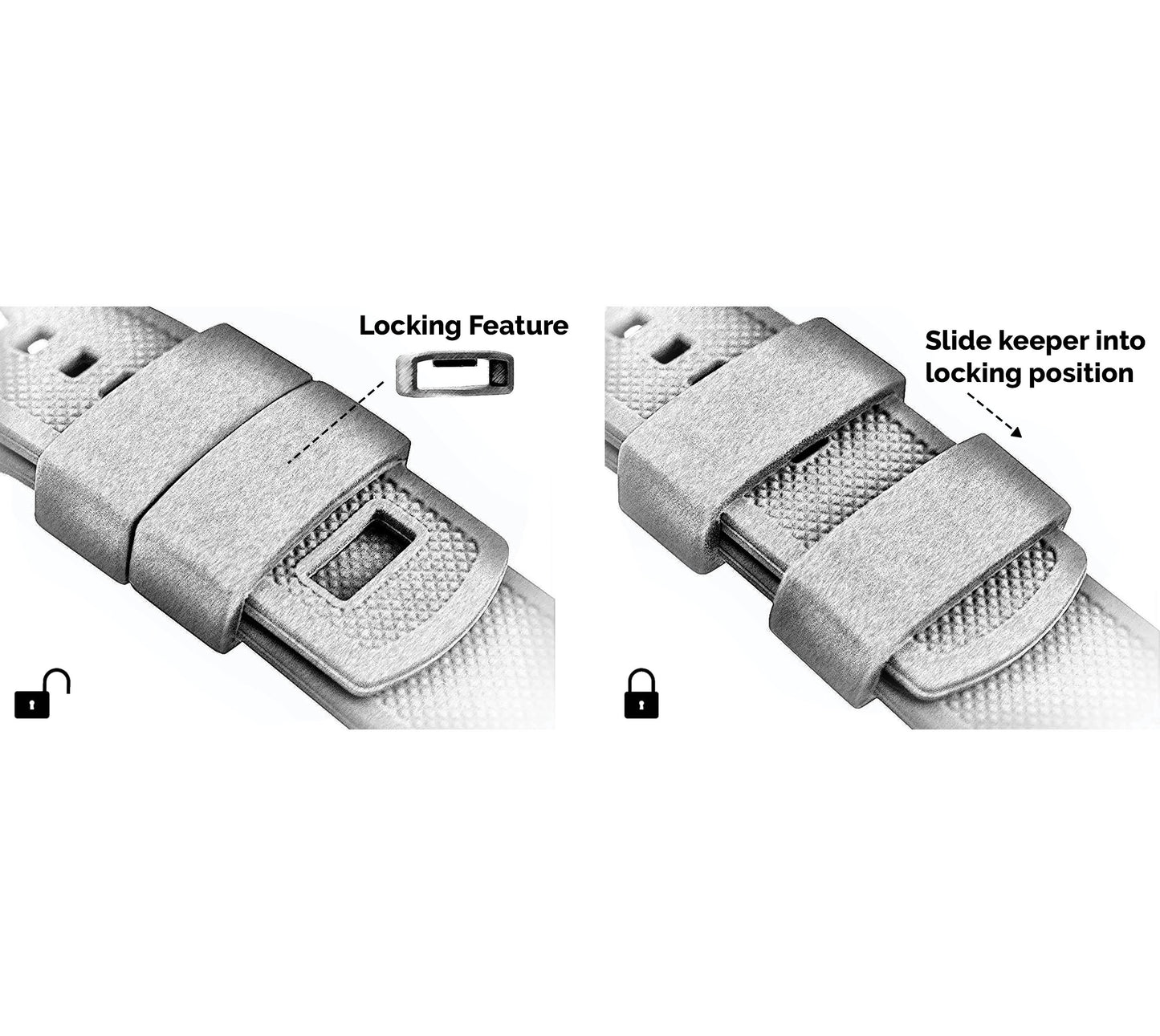 Cool Grey Top / Black Bottom | Elite Silicone - Barton Watch Bands