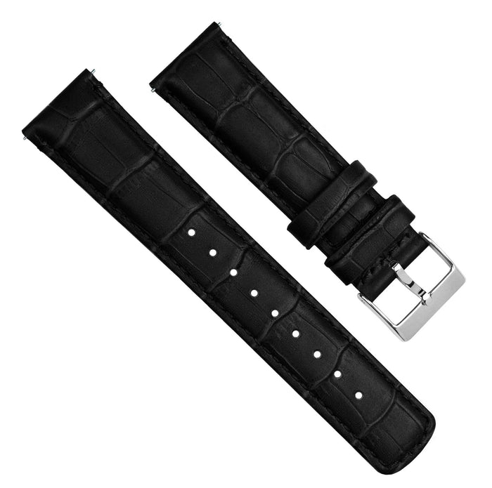 Fossil Gen 5 | Black Alligator Grain Leather - Barton Watch Bands