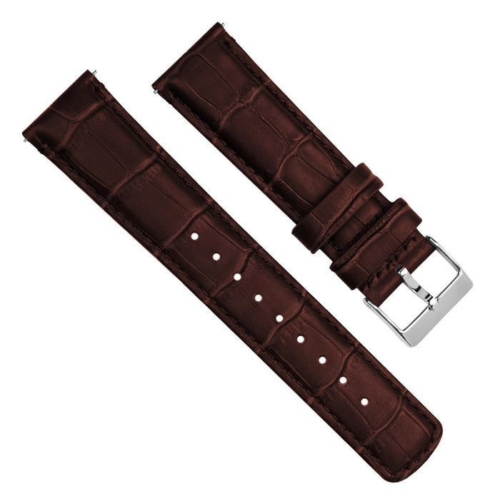 Fossil Q | Coffee Brown Alligator Grain Leather - Barton Watch Bands