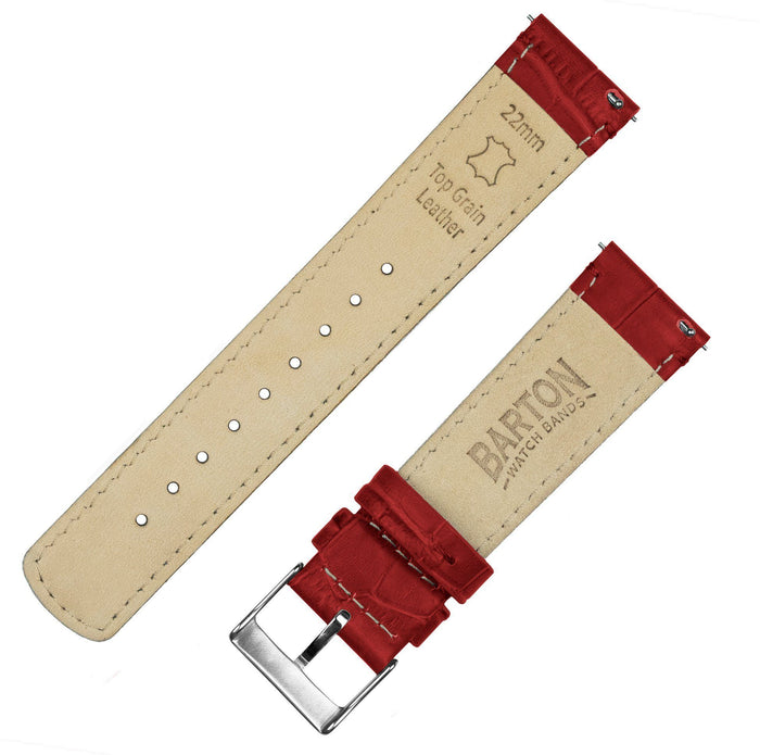 Fossil Q | Crimson Red Alligator Grain Leather - Barton Watch Bands