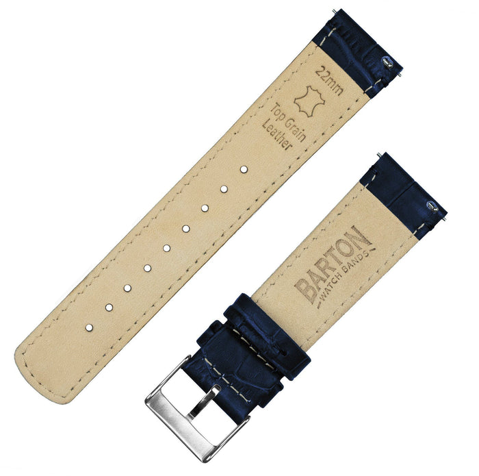 Fossil Q | Navy Blue Alligator Grain Leather - Barton Watch Bands