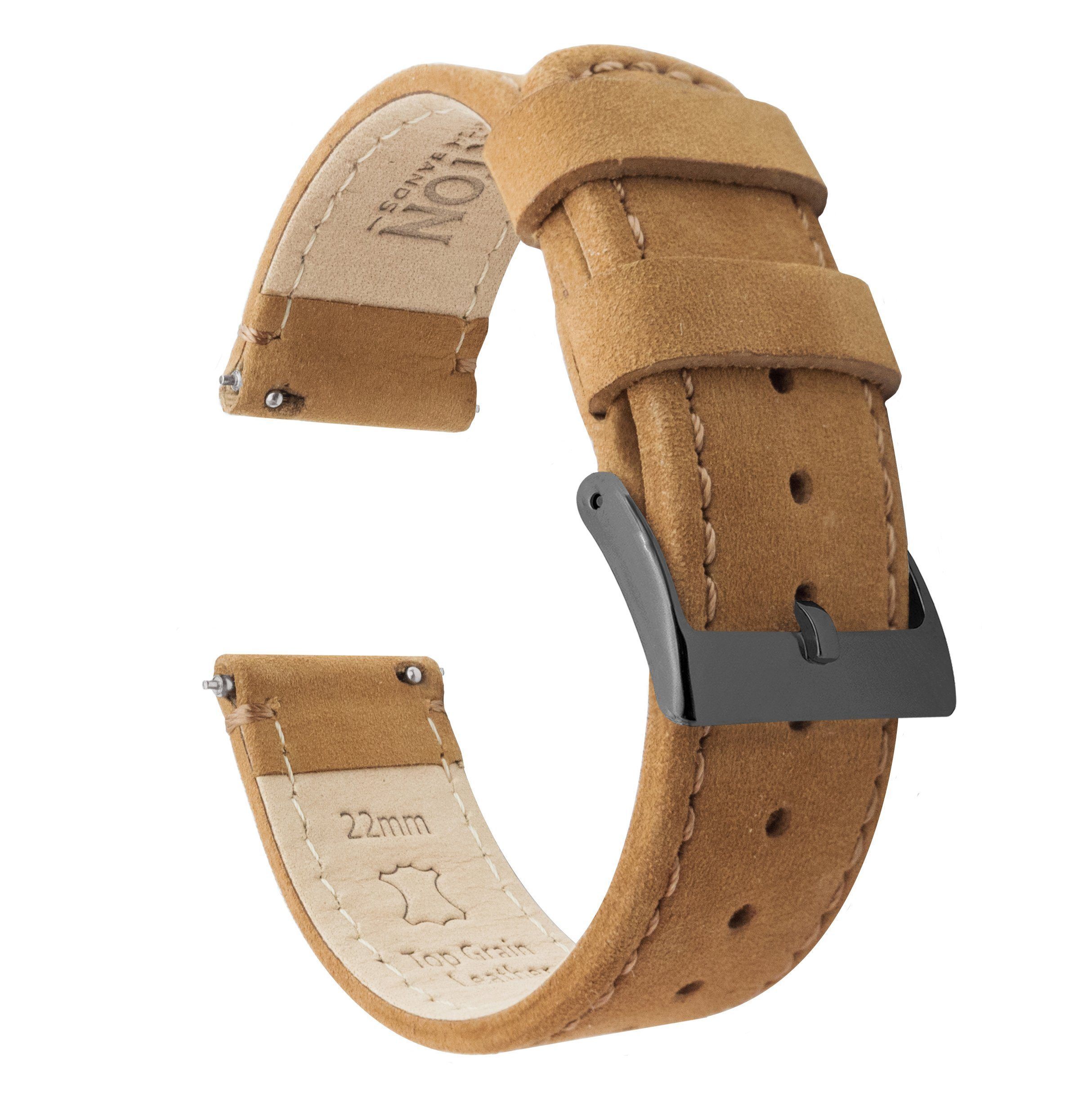 Light Brown Leather Watch Band | Quick Release Watch Strap