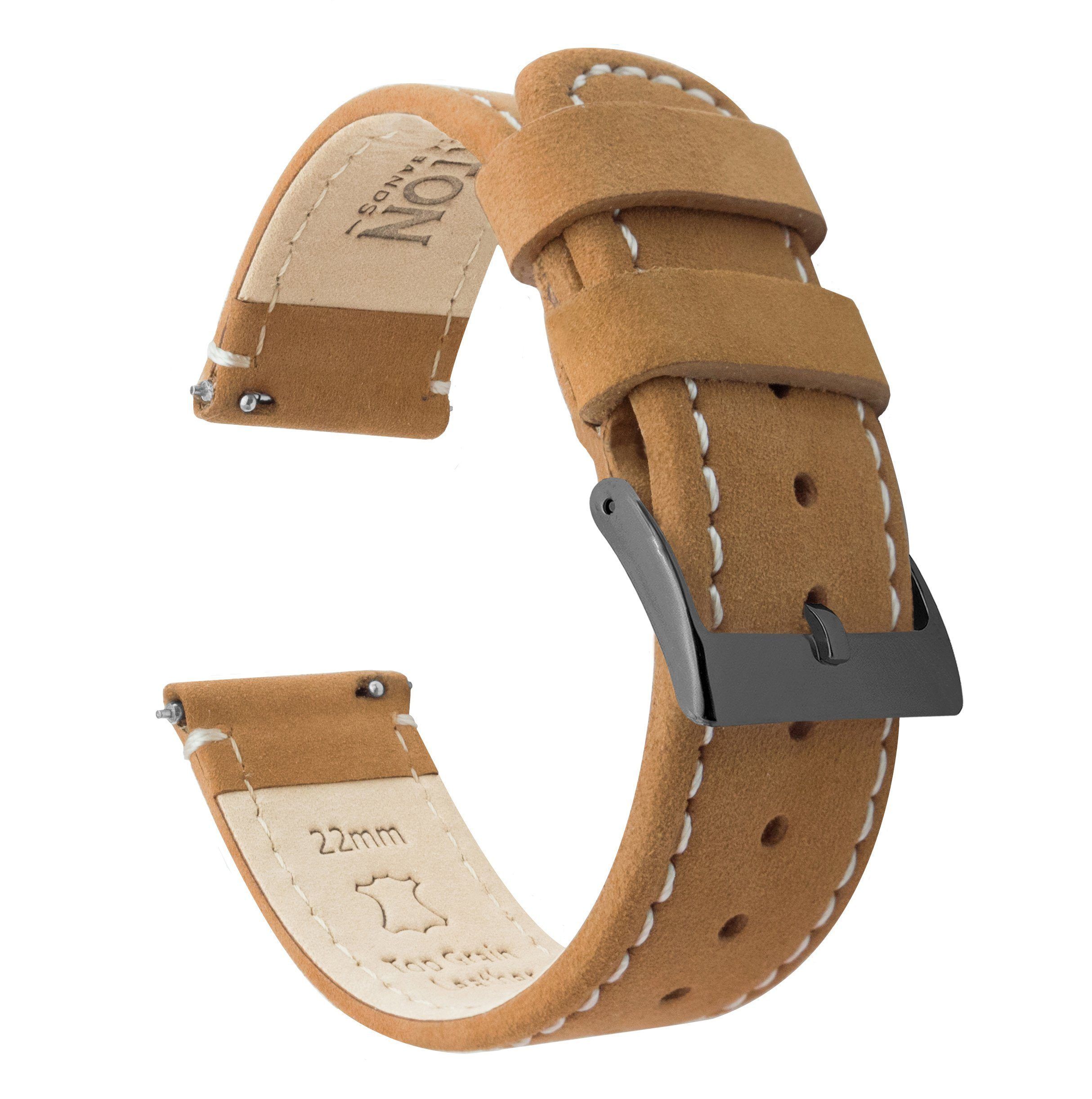 Light Brown Leather Watch Band | Quick Release Watch Strap | BARTON
