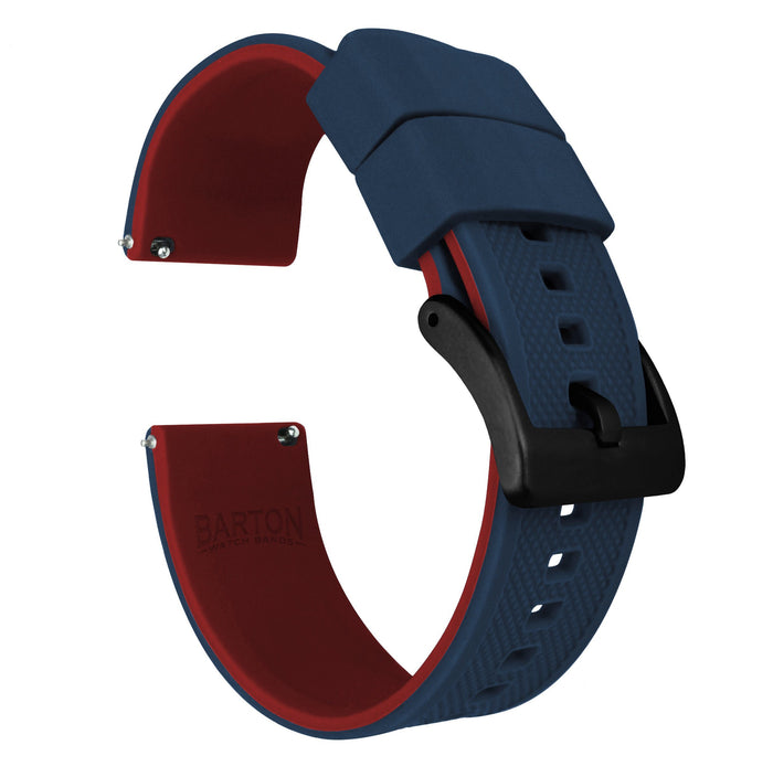 Navy Blue Top / Crimson Red Bottom | Elite Silicone - Barton Watch Bands