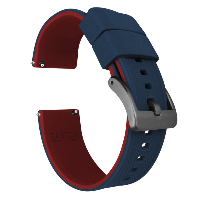 Navy Blue Top / Crimson Red Bottom | Elite Silicone - Barton Watch Bands