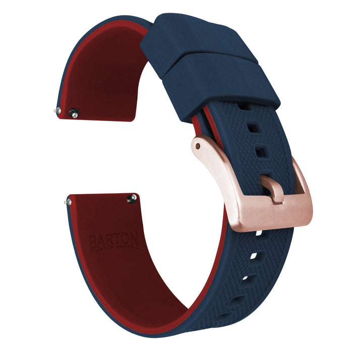 Navy Blue Top / Crimson Red Bottom | Elite Silicone - Barton Watch Bands