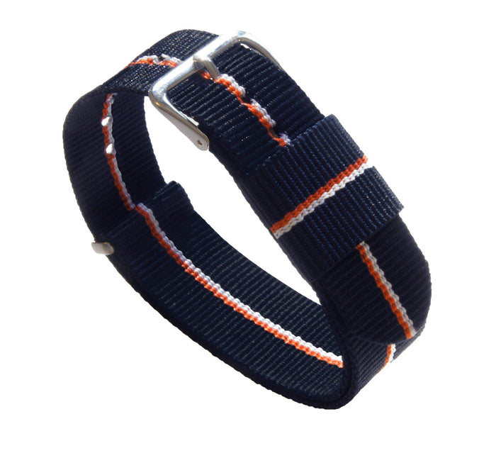 Navy, Pumpkin & Ivory | Nylon NATO Style - Barton Watch Bands