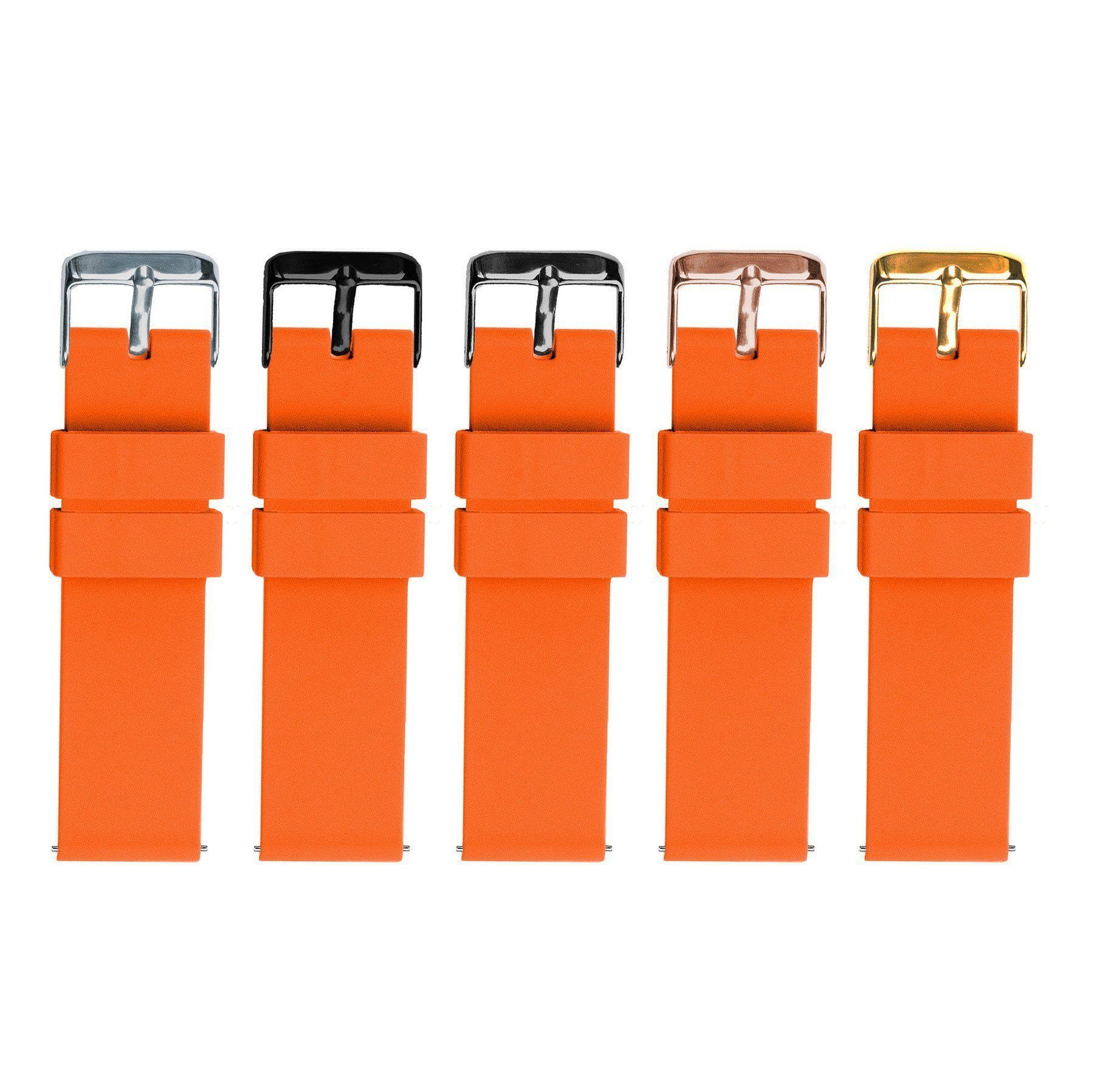 Orange Silicone Watch Band Easy Release Rubber Watch Straps | BARTON – Barton Watch Bands