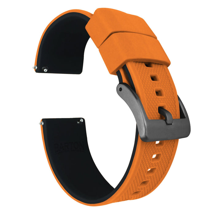 Pumpkin Orange Top / Black Bottom | Elite Silicone - Barton Watch Bands