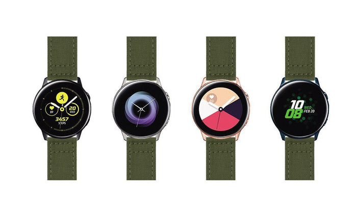 Samsung Galaxy Watch Active | Army Green Canvas - Barton Watch Bands