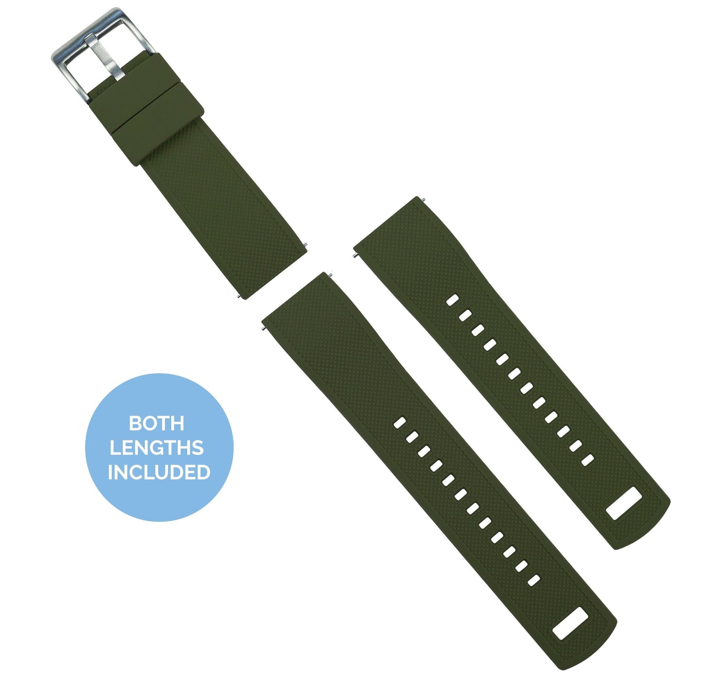 Samsung Galaxy Watch Active | Elite Silicone | Army Green Top / Black Bottom - Barton Watch Bands