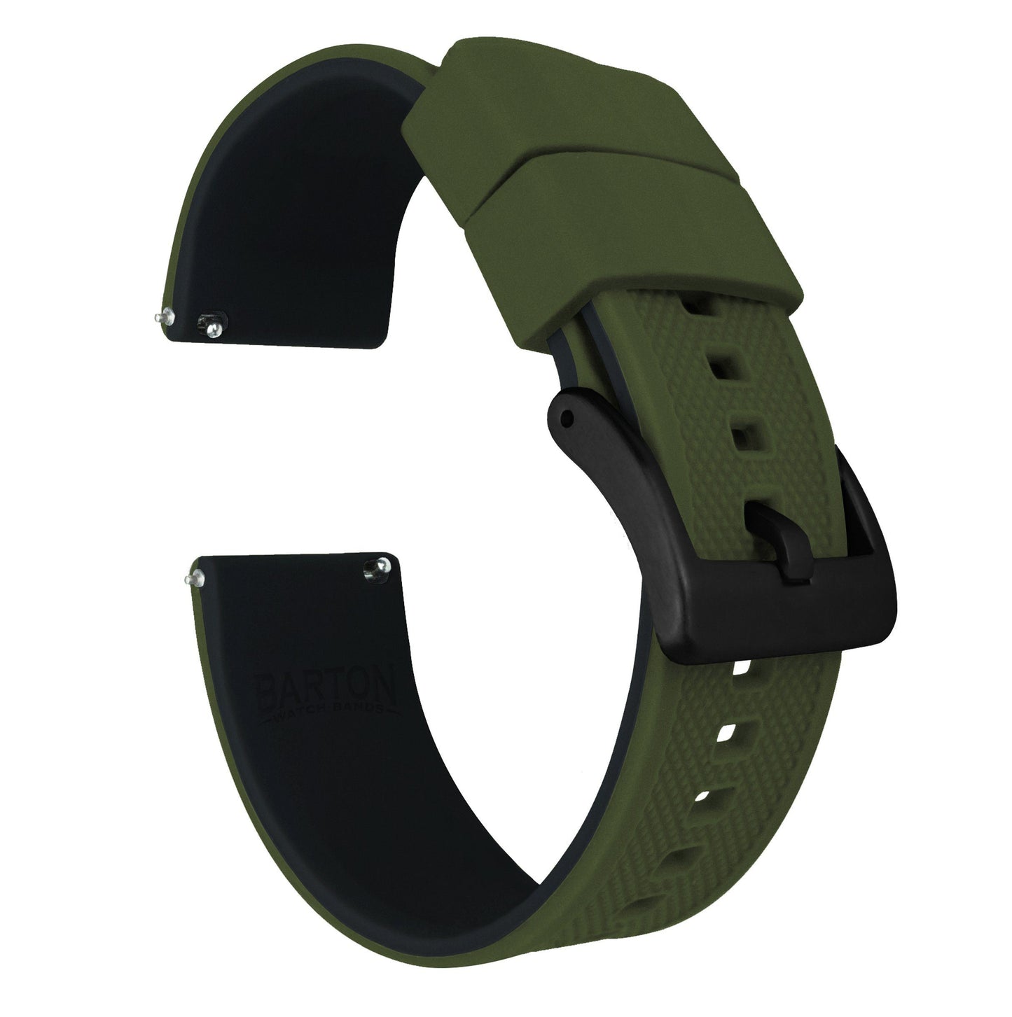 Samsung Galaxy Watch Active | Elite Silicone | Army Green Top / Black Bottom - Barton Watch Bands