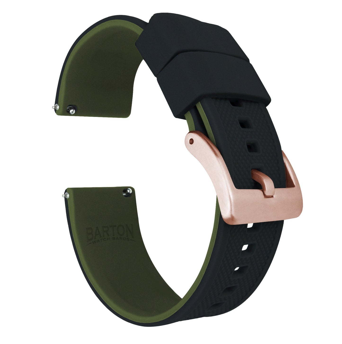 Samsung Galaxy Watch Active | Elite Silicone | Black Top / Army Green Bottom - Barton Watch Bands