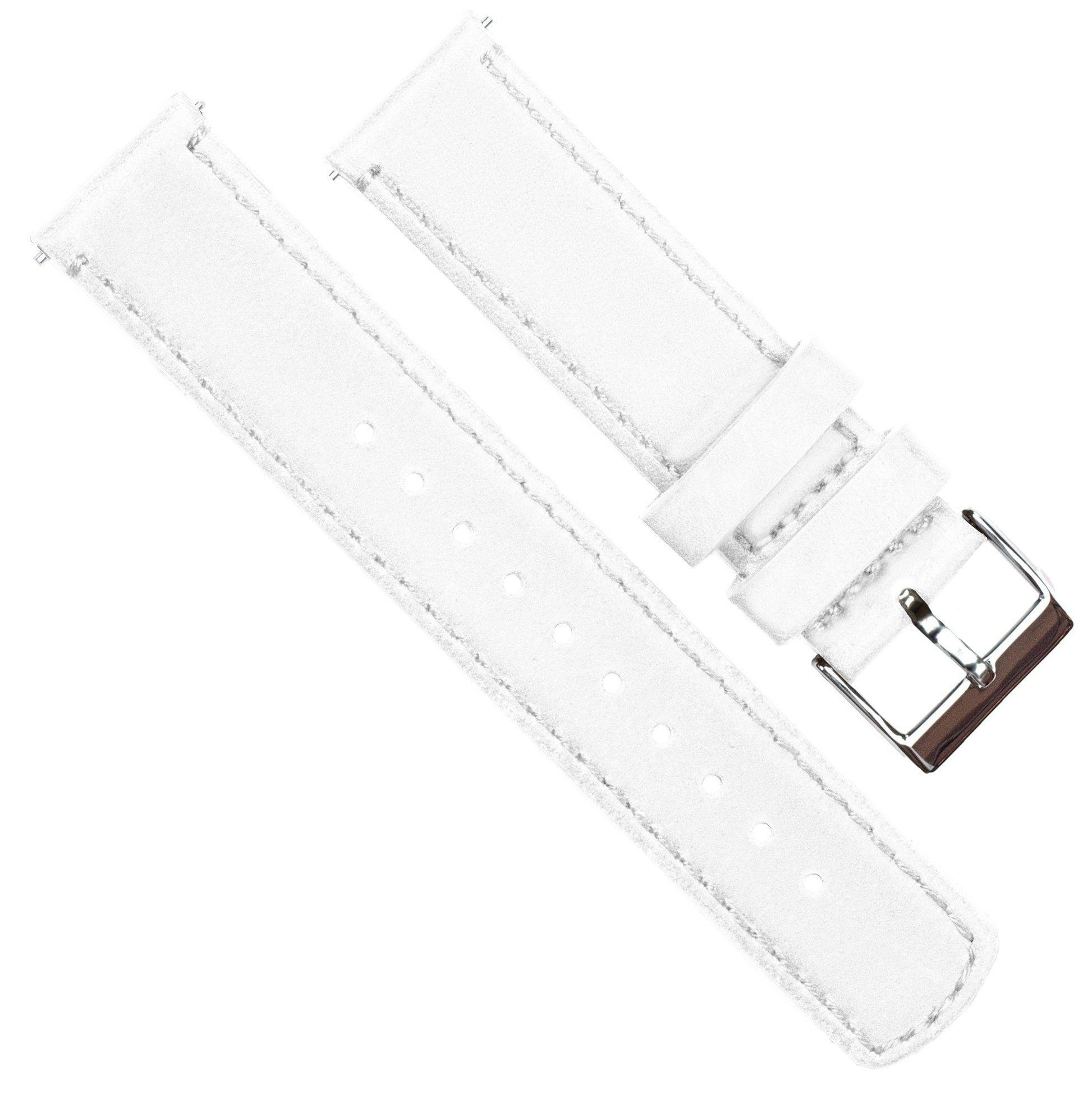 Samsung Galaxy Watch Active | White Leather & Stitching - Barton Watch Bands