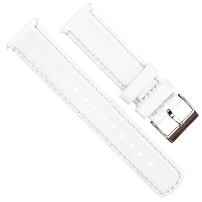 Samsung Galaxy Watch Active | White Leather & Stitching - Barton Watch Bands