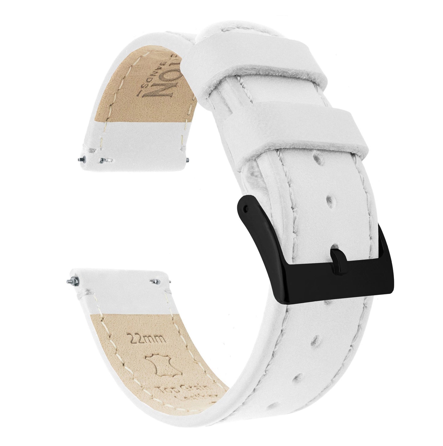 Samsung Galaxy Watch Active | White Leather & Stitching - Barton Watch Bands