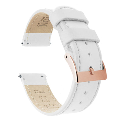 Samsung Galaxy Watch Active | White Leather & Stitching - Barton Watch Bands