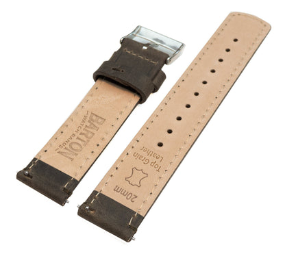 Samsung Galaxy Watch | Espresso Brown Leather & Stitching - Barton Watch Bands