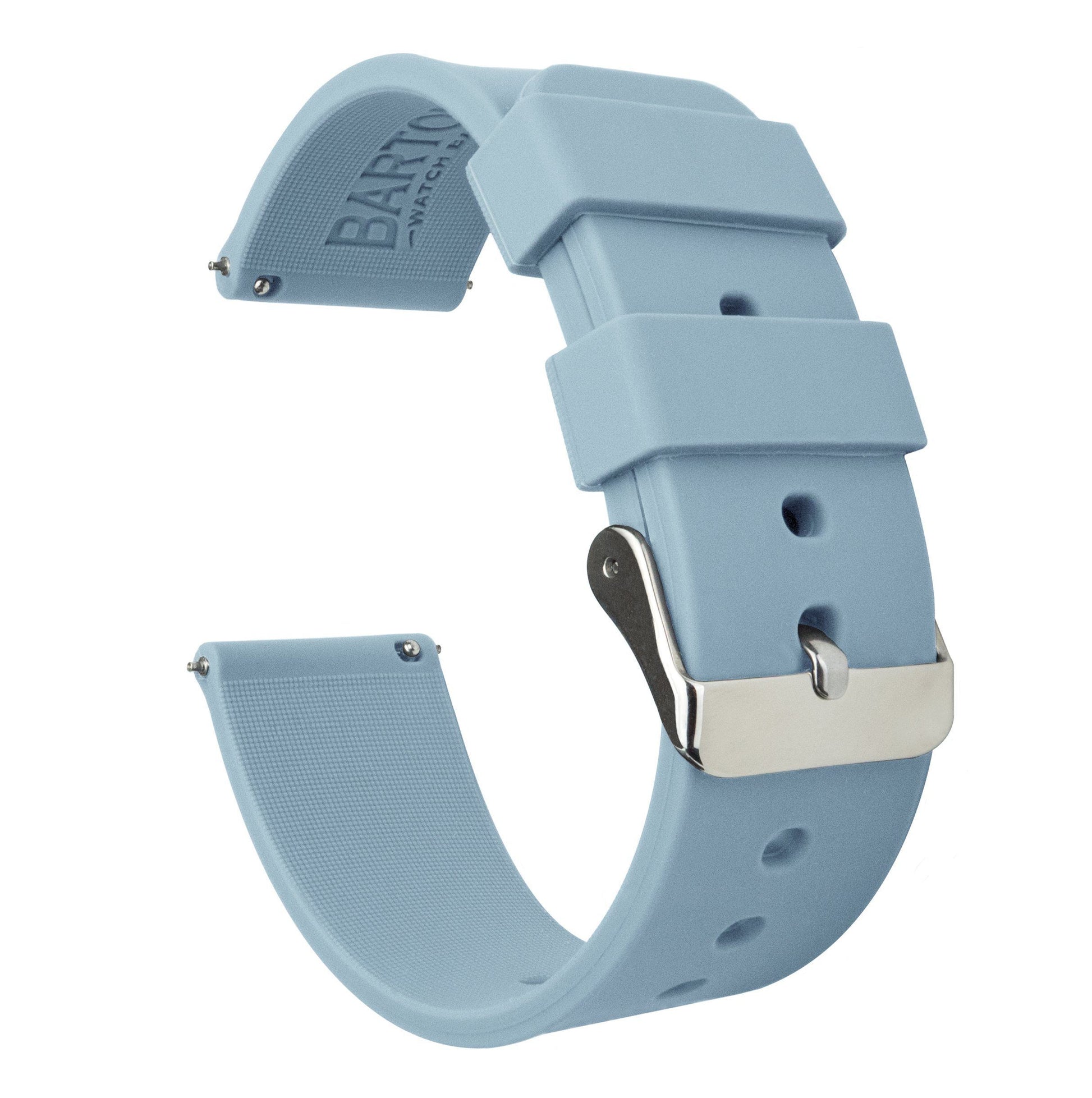 Light Blue Watch Band, Quick Release Rubber Watch Band